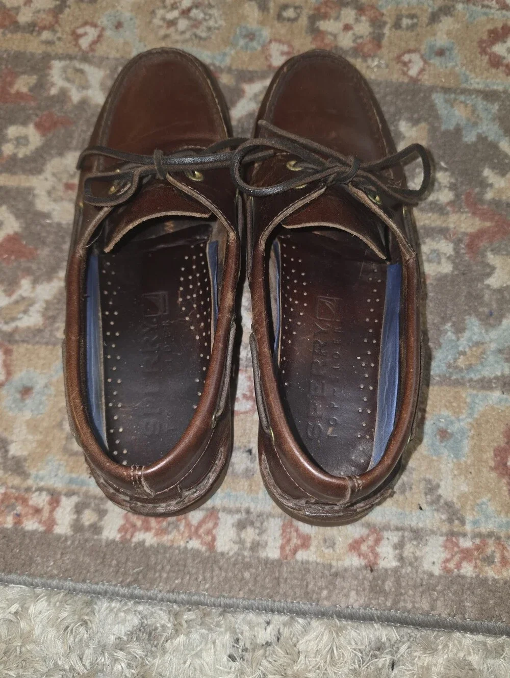 SPERRY TOPSIDER Boat Deck Shoes Brown Size 10W (wide) NICE! Pre-owned